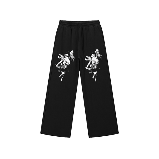 “Black & Grey” Raw Edge Sweatpants