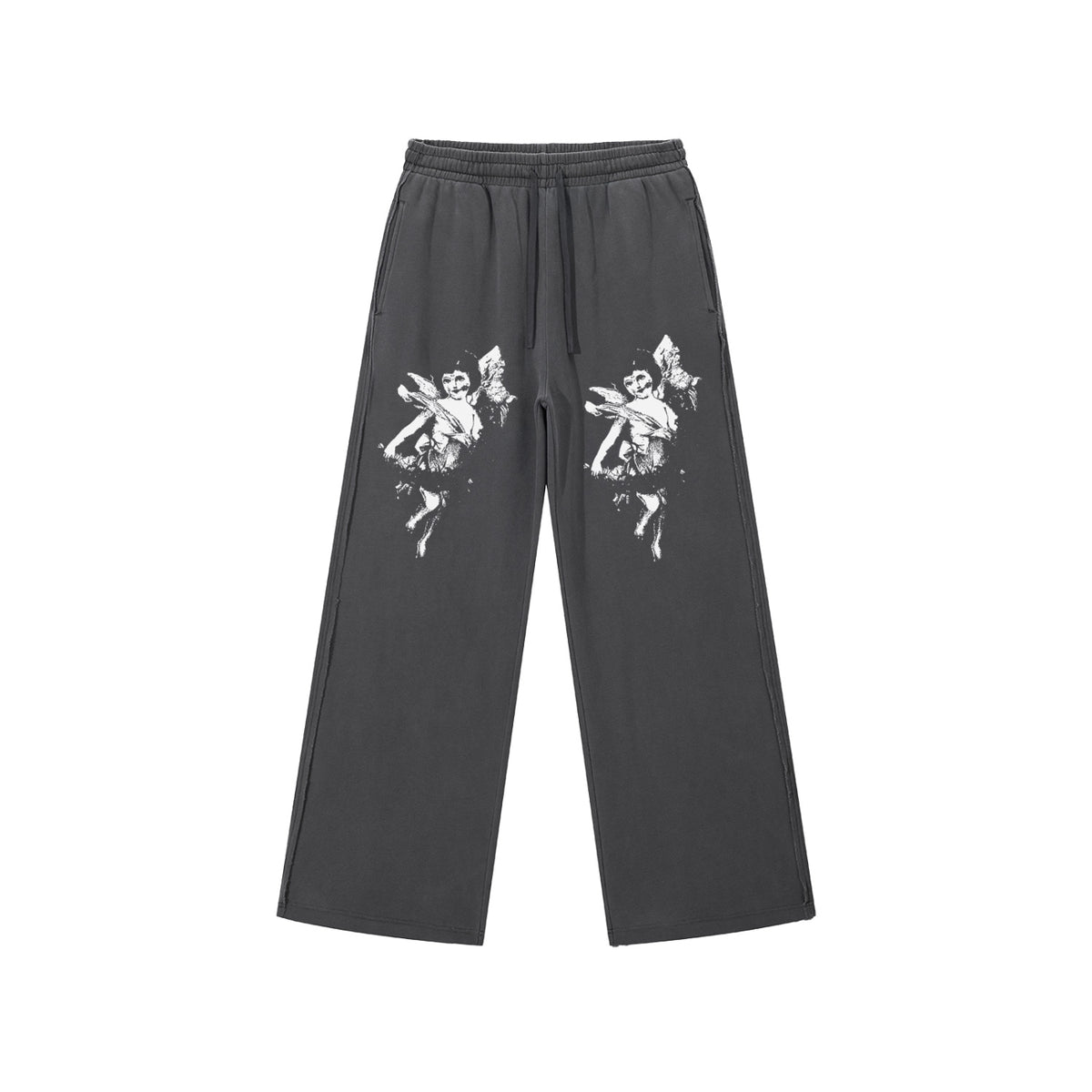 “Dark Grey” Raw Edge Sweatpants
