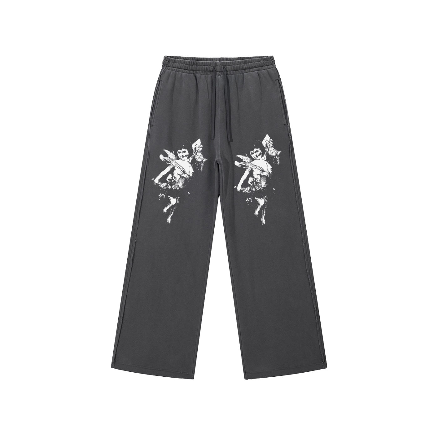“Black & Grey” Raw Edge Sweatpants