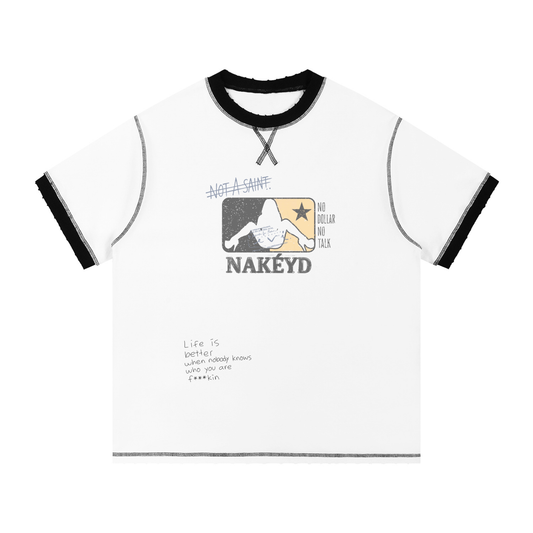 “Not A Saint” Ringer T- Shirt